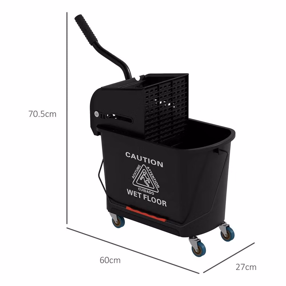 EONLION Black Compact Mop Bucket with Wringer – 2