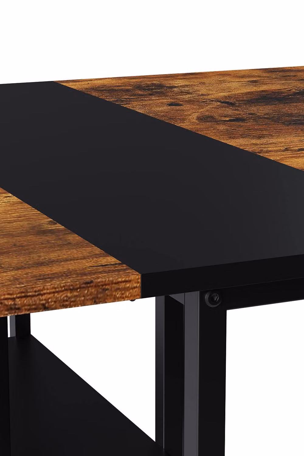 Garden Sanctuary Brown Folding Rectangular Dining Table with Castors and Storage Shelves – 5