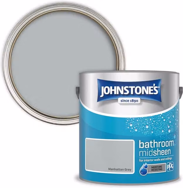 Johnstone's Bathroom Mid-Sheen Paint in Manhattan Grey