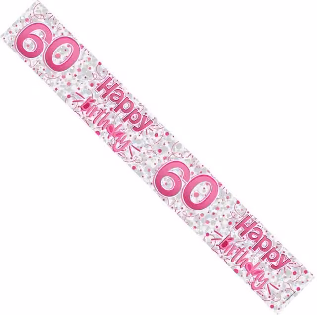 KDMD Pink 60th Birthday Pennant Banner Pack of 20