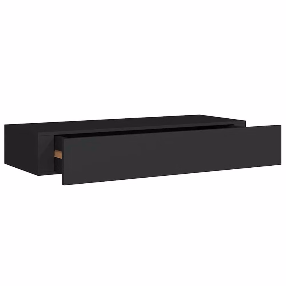 Berkfield Home Wall-mounted Drawer Shelves, 2 Piece Set in Black MDF and Metal, W: 60 cm, D: 23.5 cm, H: 10 cm – 4
