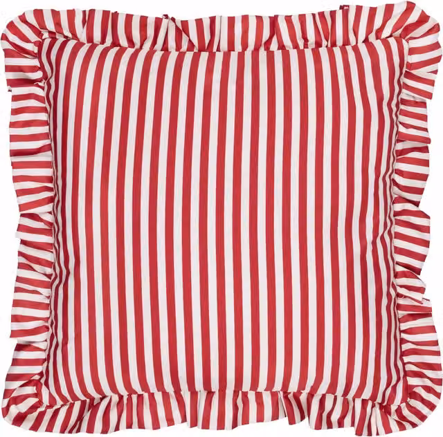 Make It A Home Millie Ruffle Striped Outdoor Cushion Cover in Red