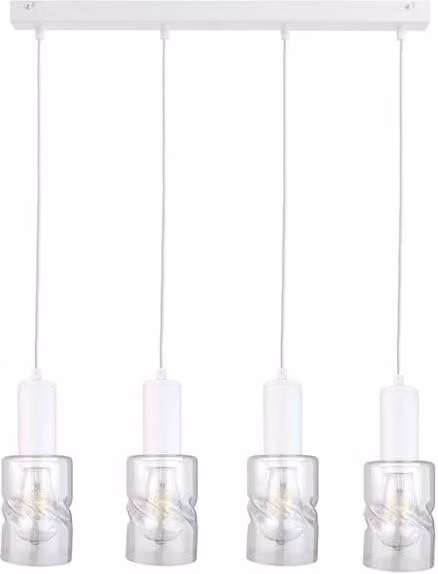 Netlighting Modern Cross Bar Pendant Ceiling Light in White, 60 cm, 4x E27