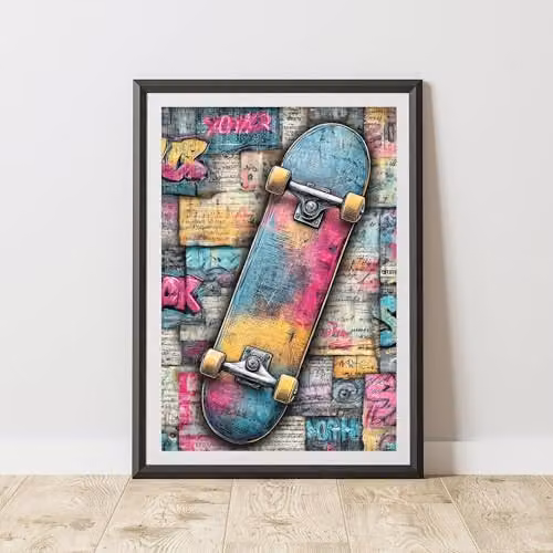 60 Second Makeover Skateboard Graffiti Urban Street Art Poster, Multicolour, A4