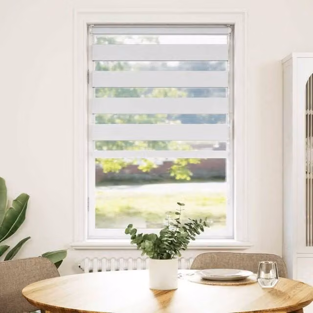 Berkfield Home White Polyester Zebra Blind, W: 90 cm, H: 150 cm
