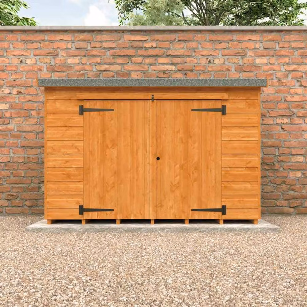Buttercup Farm Glorybox Garden Shed in Orange and Grey, Solid Wood with Double Doors, W/D/H: 67.5 x 175 x 135.8 cm – 3