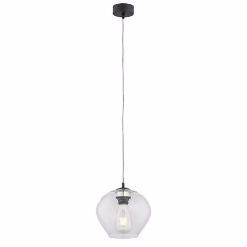 Kalimera 4041 Wizza Suspended Glass Sphere Pendant Light in Black and Transparent Argon