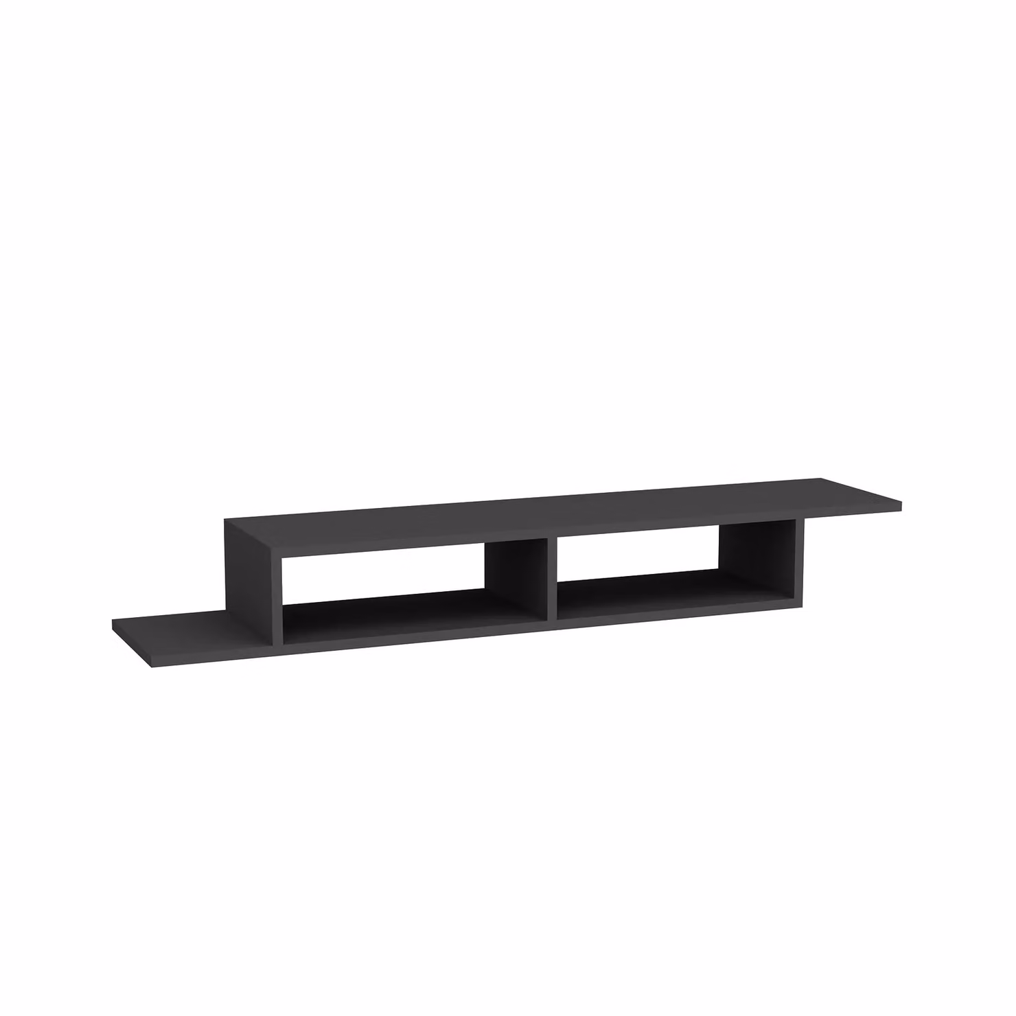 Destina Home Eldon Floating TV Stand with Shelves in Anthracite Grey, W: 140 cm, H: 29.6 cm, D: 18.2 cm – 2