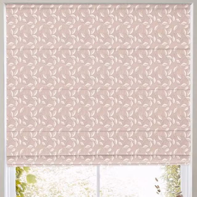 Simply Collection Leaf Vine Made to Measure Blackout Roman Blind in Pink Floral Design