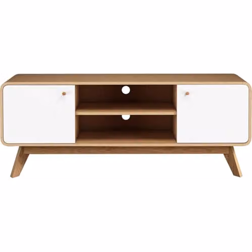 Dorel Home Furnishings LOFT24 Cassie 2 Door TV Stand in White, W/D/H: 140 x 39 x 53 cm – 4
