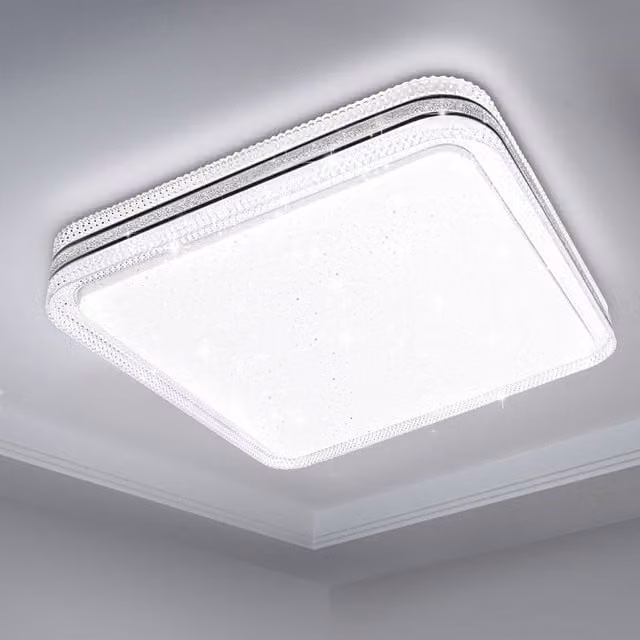 Livingandhome Modern Square Glaze Star Ceiling Light in White