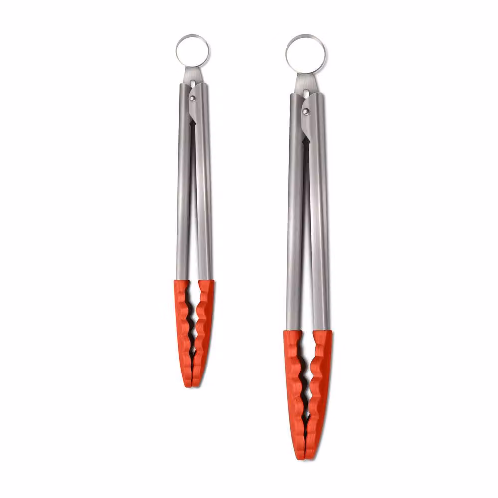 Zeal Red Silicone and Stainless Steel Non-Scratch Kitchen Tongs, Set of 2 – 2