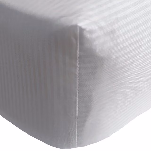 Catherine Lansfield Satin Stripe 300 Thread Count Single Fitted Sheet Grey W/D/H: 90 x 200 x 30 cm – 1