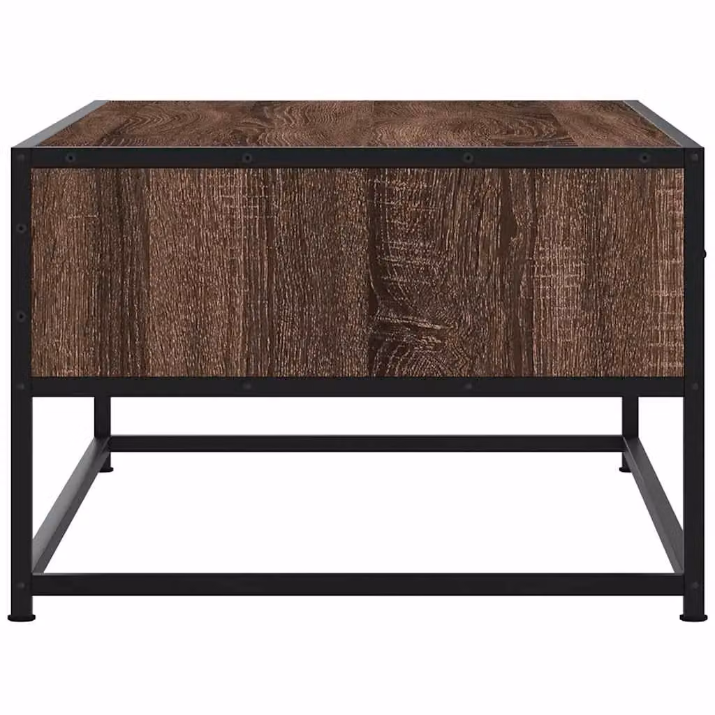 Berkfield Home Industrial Coffee Table in Brown Oak, W/D/H: 100 x 50 x 35 cm – 3