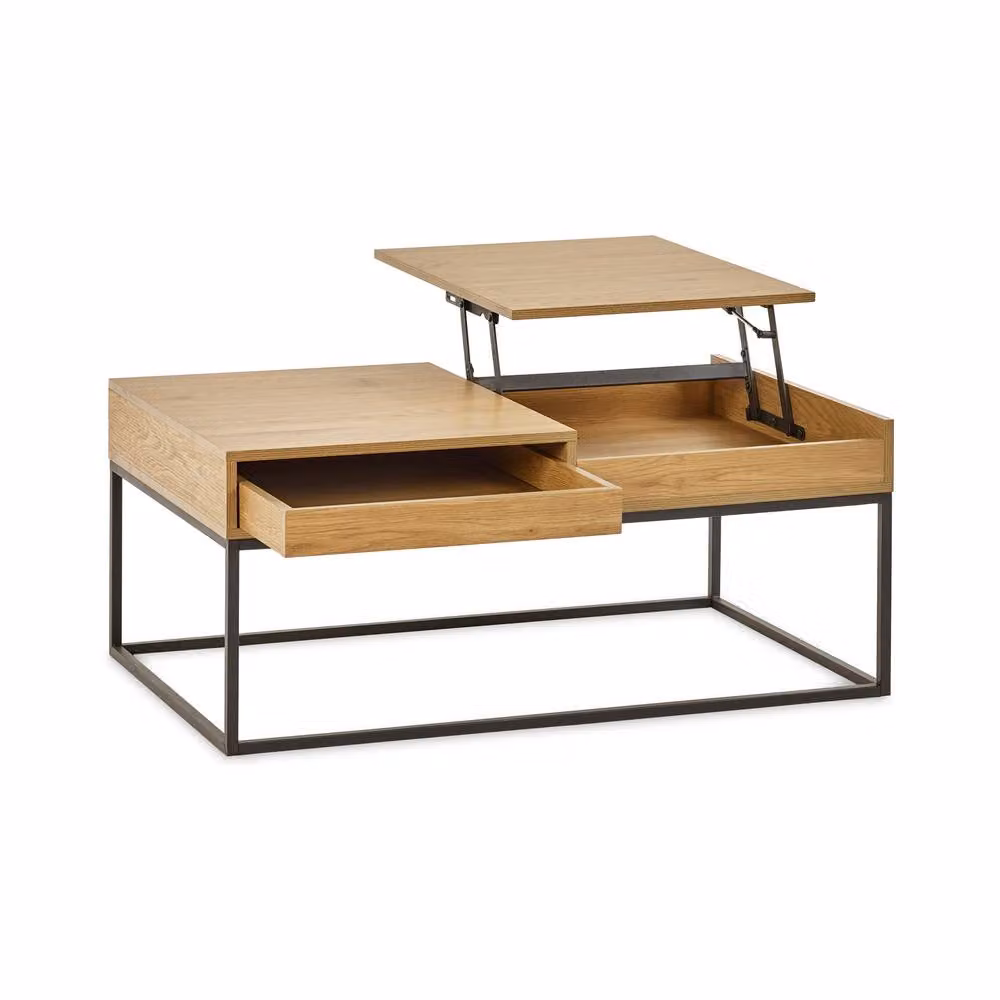 Cheshire Dalmore Rectangular Storage Coffee Table with Lift Mechanism in Brown and Black Oak Effect – 2