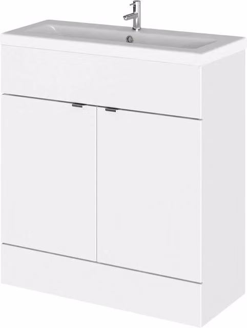 Balterley Alrewas Contemporary 2 Door Freestanding Vanity Basin Unit, Gloss White, Width: 80 cm