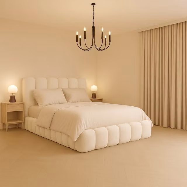 Desire Deco Alice Upholstered Panel Bed Frame in Yellow Velvet, W/D/H: 180 x 200 cm