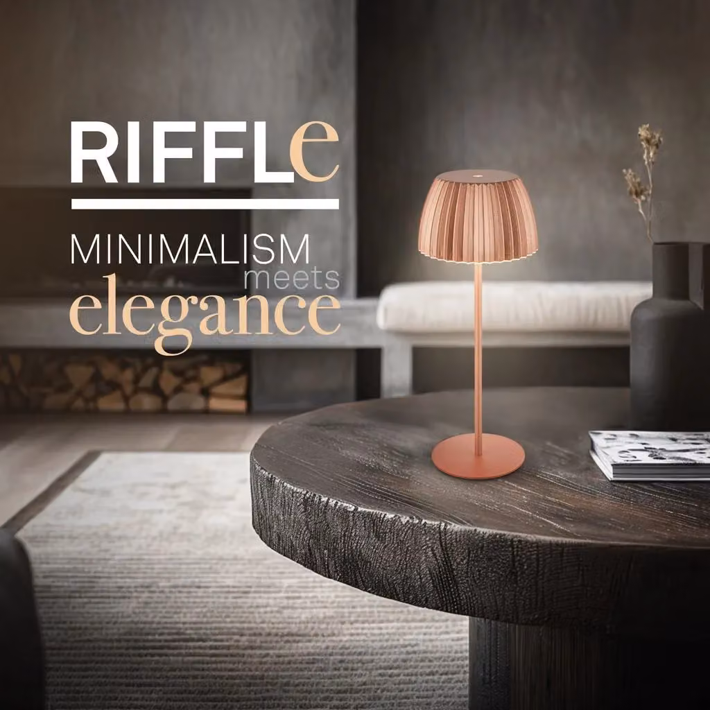 Briloner Riffle Rechargeable LED Table Lamp, Copper, H 36.5 cm x W 14.5 cm, IP44 Dimmable Touch Control – 2