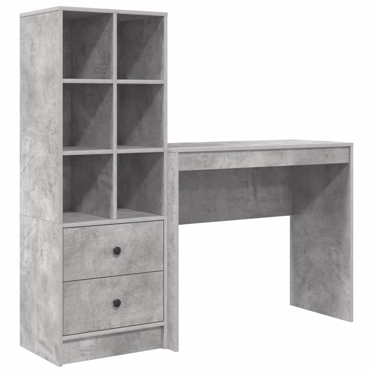 Berkfield Modern Writing Desk with Storage in Concrete Grey – 2