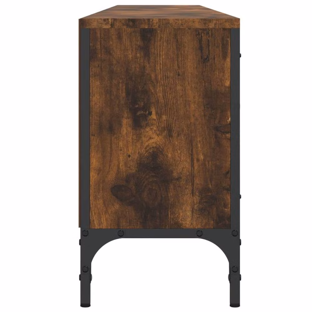 Berkfield Home TV Cabinet with Drawer in Smoked Oak Brown, W/D/H: 200 x 25 x 44 cm – 5
