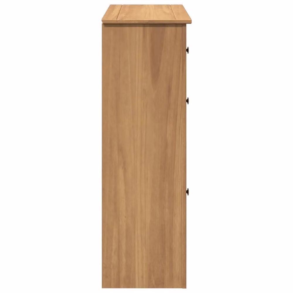 Berkfield Home Panama Shoe Cabinet in Brown Solid Waxed Pine, W: 80 cm, D: 35 cm, H: 105 cm – 3