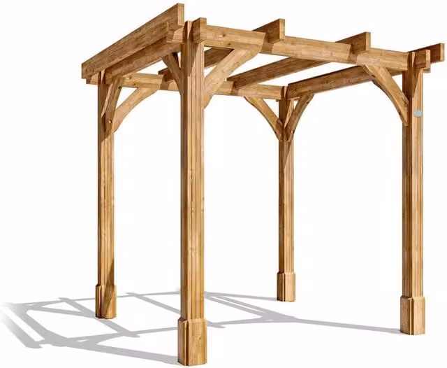Dunster House Leviathan Wooden Garden Pergola Plant Frame Kit in Brown, W: 250 cm, D: 250 cm, H: 233 cm