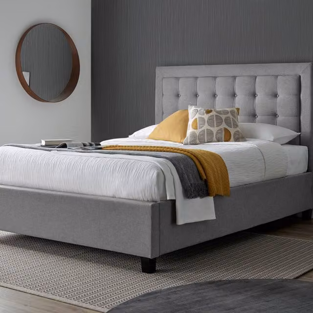 Rest Relax Barcelona Grey Fabric Ottoman Bed W/D/H: 140 x 200 cm