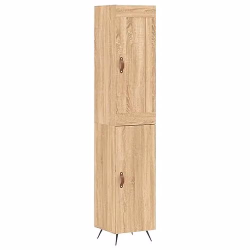 vidaXL Modern Highboard in Brown Sonoma Oak, W/D/H: 34.5 x 34.5 x 180 cm – 1