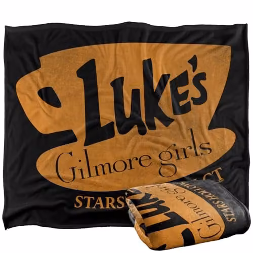 Warner Bros. Gilmore Girls Luke's Coffee Logo Super Soft Fleece Throw Blanket, Multicolour, W: 152 cm, D: 127 cm – 1