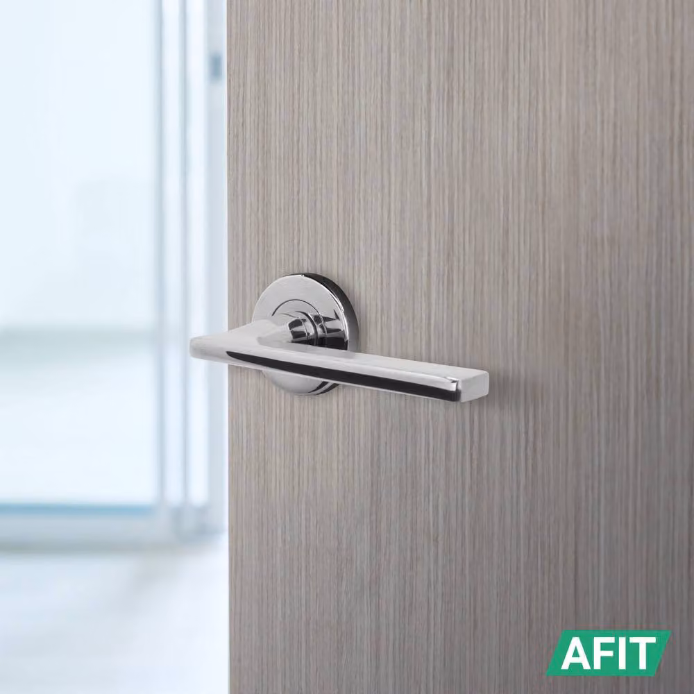 AFIT Polished Chrome Fire Door Handle Internal Lever On Rose, Silver, W/D/H: 15 x 15 x 1.5 cm – 3