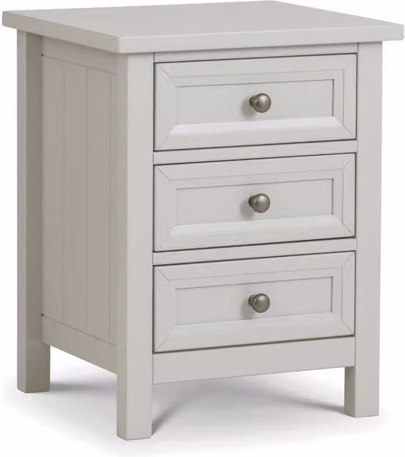 Cheshire Premium Solace 3 Drawer Bedside Unit in Dove Grey