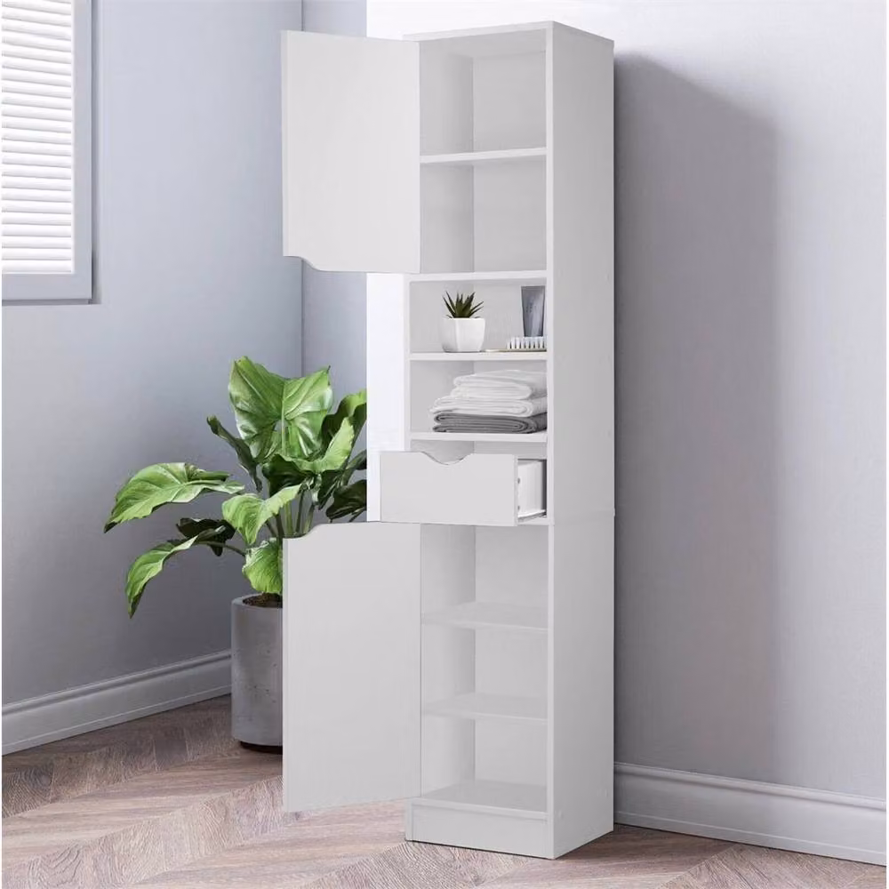 Ventryn Slimline Freestanding White Bathroom Tallboy Storage Cabinet, H 170 x W 29 x D 35 cm – 2