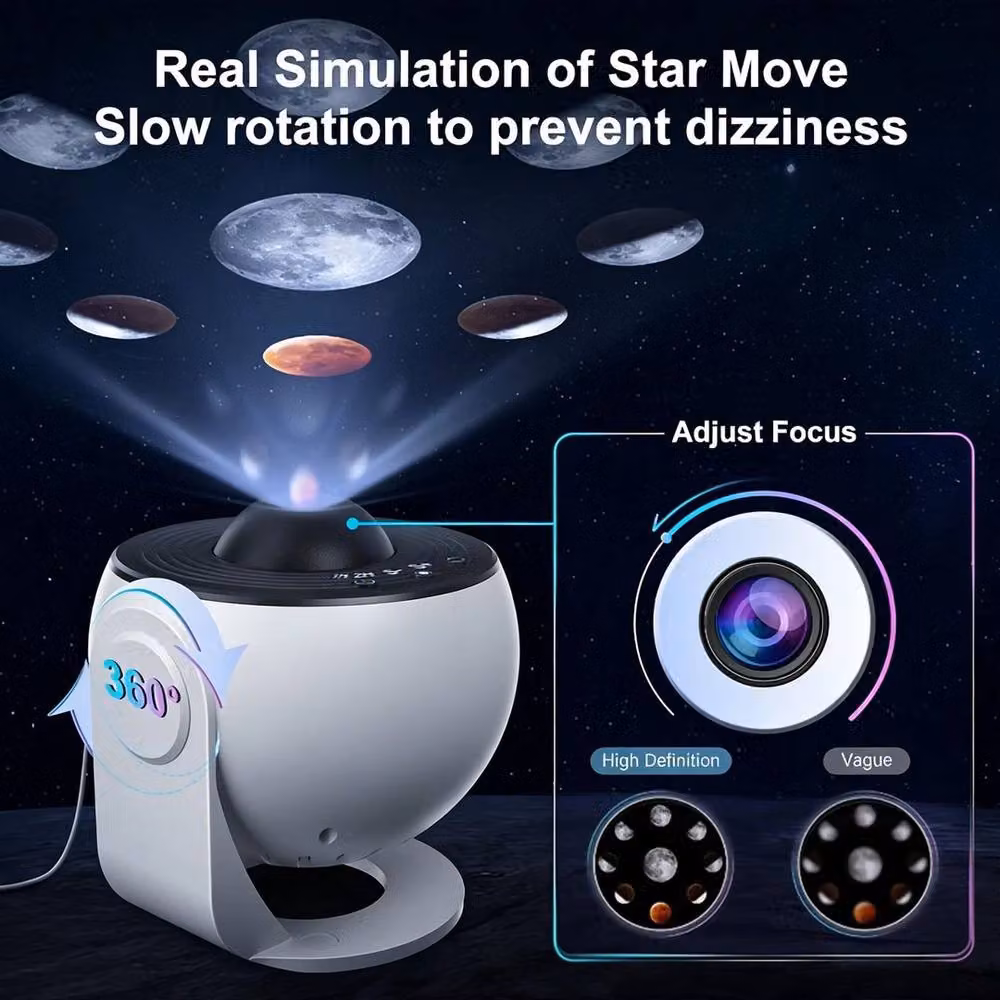 NESTLUNE B12in1 LED PRO Max Galaxy Projector with Multicolour and White Starry Effects – 3
