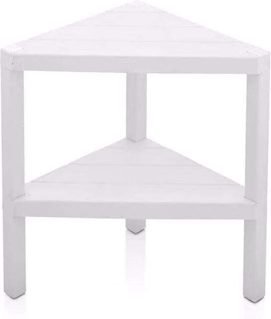 Nordara Black 2-Tier Corner Shelf Table with Adjustable Shelves