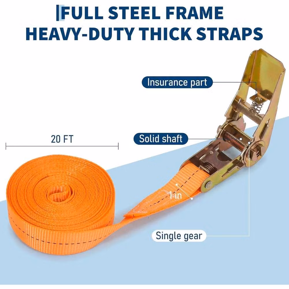 Havendro 10 Pack Heavy Duty Claw Ratchet Tie Down Straps in Orange – 2