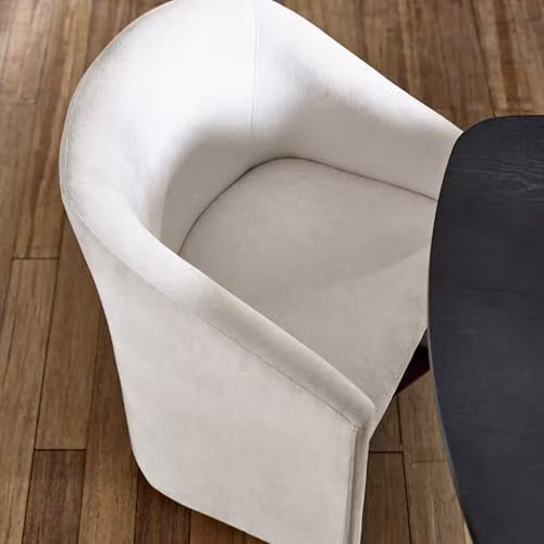 Julian Bowen Anthea Beige Chenille Fabric Tub Dining Chair – 4