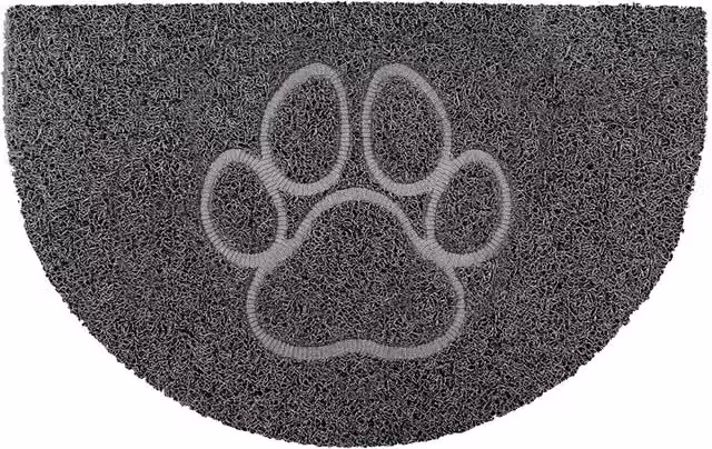 Oseasons Grey Semicircular Animal Graphic Dirt Repellent Half Moon Doormat