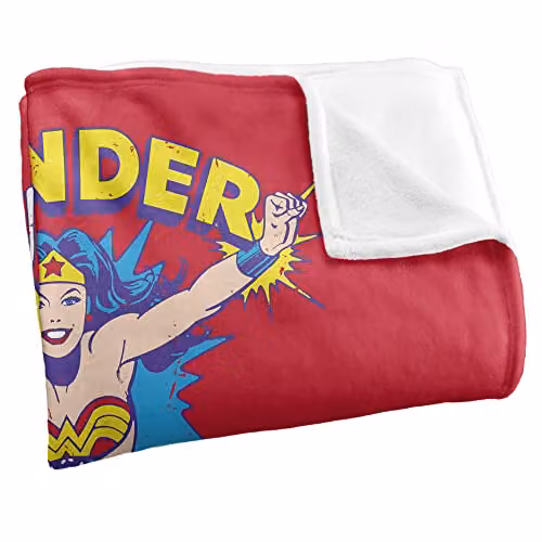 LOGOVISION Wonder Woman Silky Touch Super Soft Fleece Throw Blanket, White and Multicolour, W/D/H: 152 x 127 cm – 2