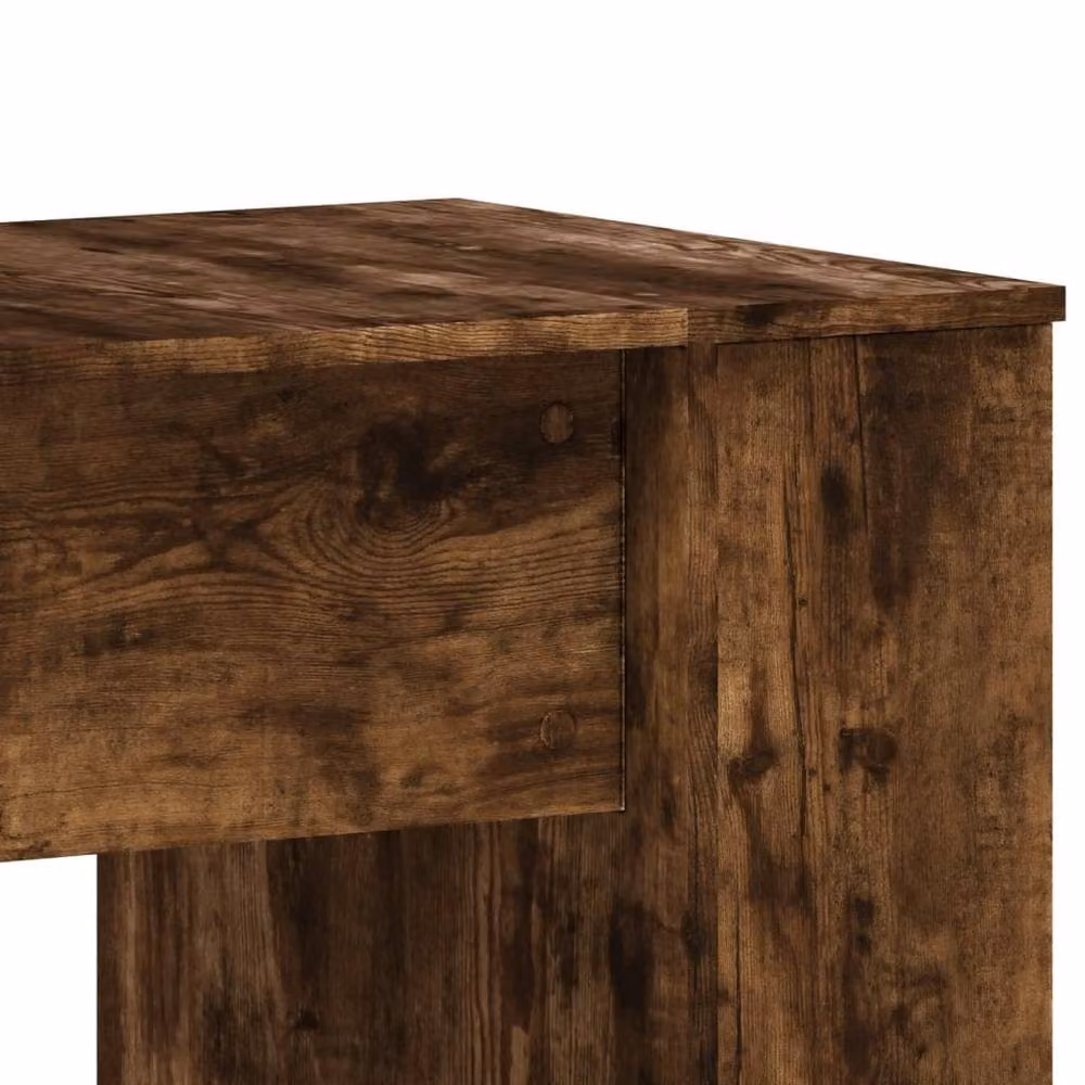 Berkfield Home Modern Writing Desk in Smoked Oak Brown, W/D/H: 140 x 50 x 75 cm – 4