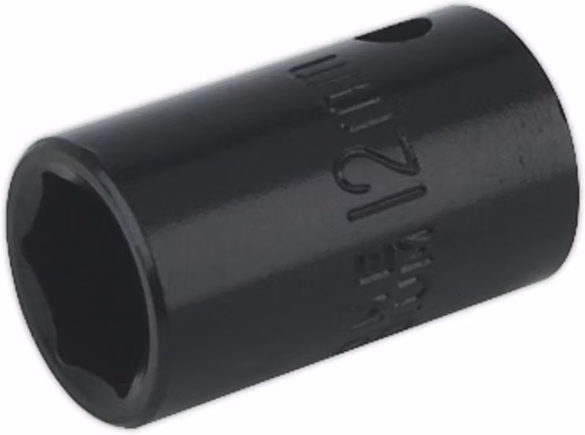 Loops 12mm Forged Impact Socket 3/8 Inch Sq Drive Chrome-Vanadium Wrench Socket Black and Multicolour