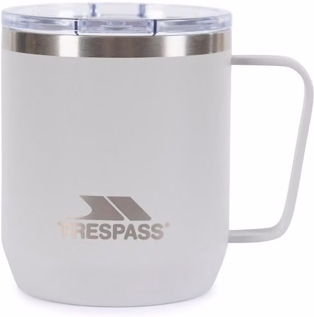 Trespass Nooper Stainless Steel Travel Mug with Lid, Grey, 300 ml