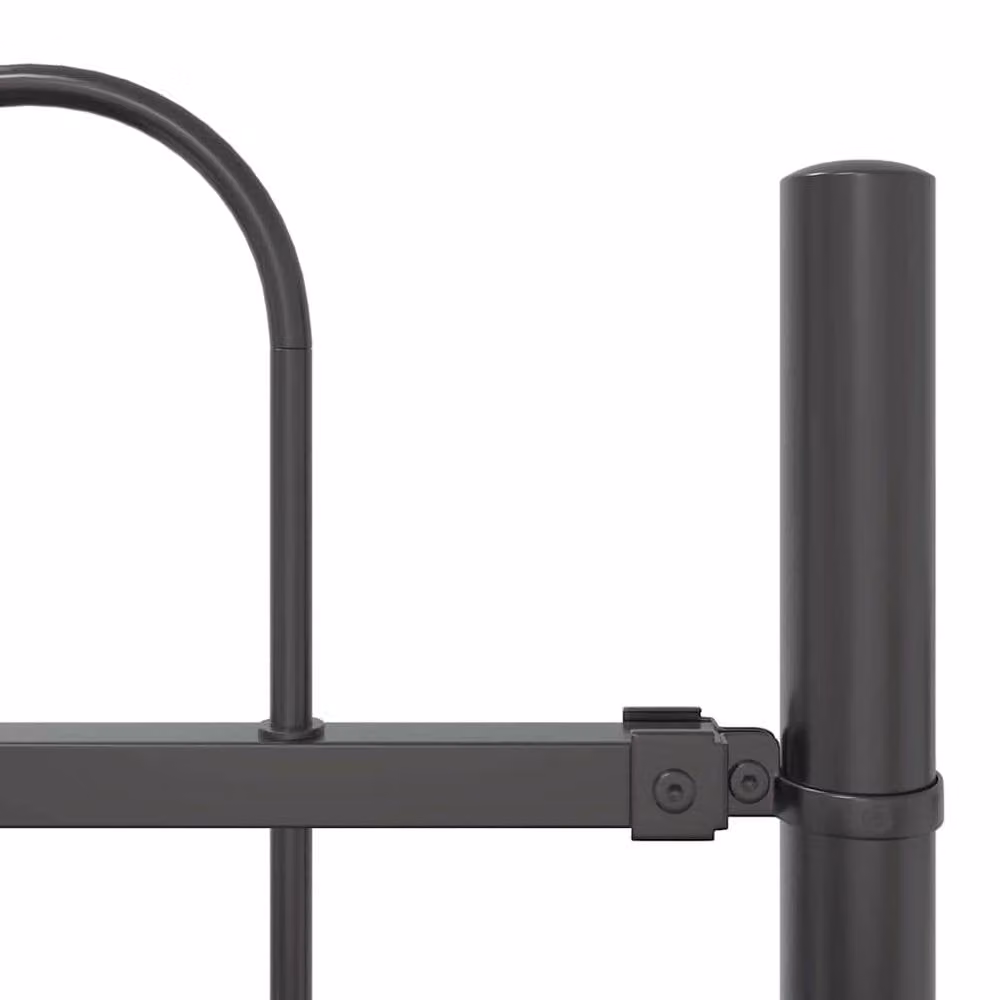 Berkfield Home Modern Hoop Top Garden Fence, Grey Powder-Coated Steel, W: 1.7 m x H: 1.0 m – 3