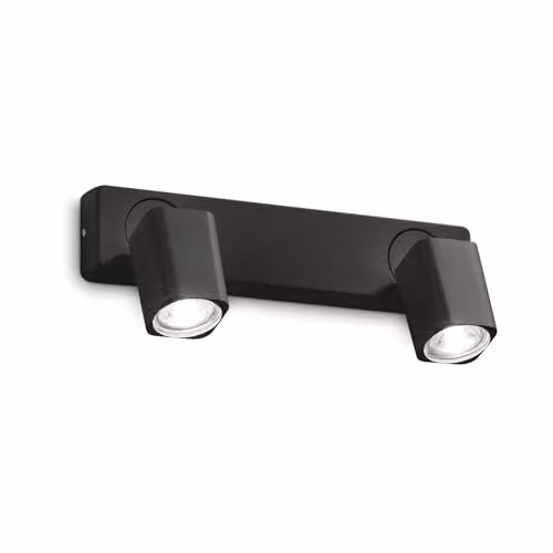 Netlighting Ideal Lux Rudy 2 Light Twin Ceiling Spotlight in Black