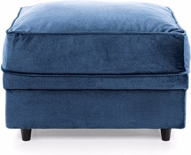 Abakus Direct Chicago Velvet Cube Footstool in Blue