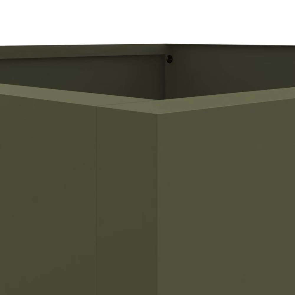 Berkfield Home Steel Planter Tub, Green, W/D/H: 42 x 38 x 75 cm – 3