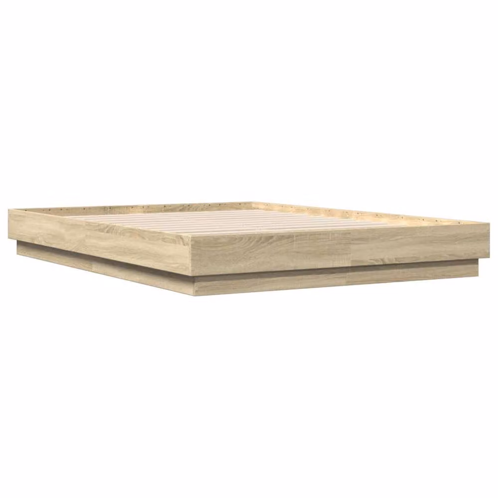 Berkfield Home Sonoma Oak Bed Frame in Light Brown, W: 140 cm, D: 200 cm – 3