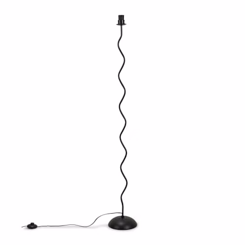 ValueLights Black Metal Wavy Floor Lamp Base, Height: 140 cm