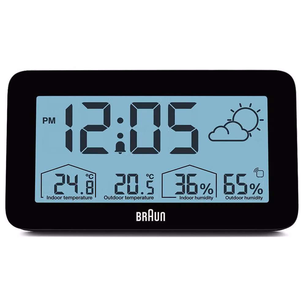 Braun Digital Weather Station Alarm Clock in Black – 3