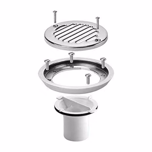 McAlpine FGTR118TOP-50 Tiled Floor to Sheer Floor Gully Conversion Kit with Round Tile Insert in Silver