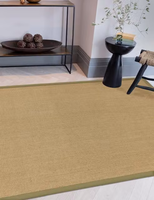 Asiatic Beige Rectangular Flat Weave Rug Made of Sisal, Jute and Cotton